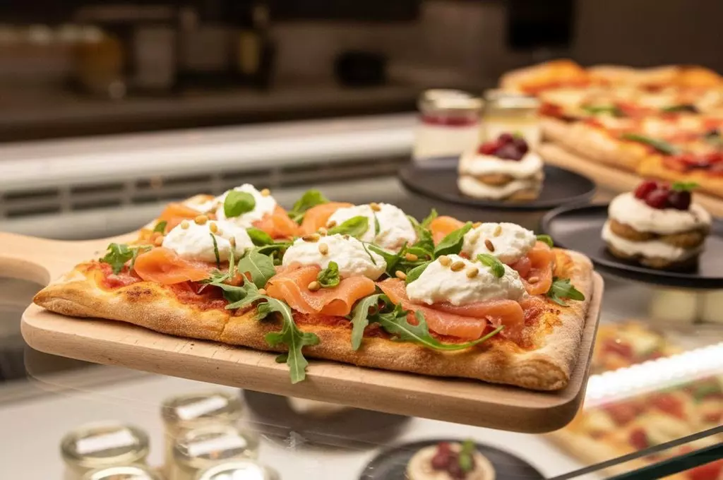 Part de pizza al taglio au cœur du quartier latin