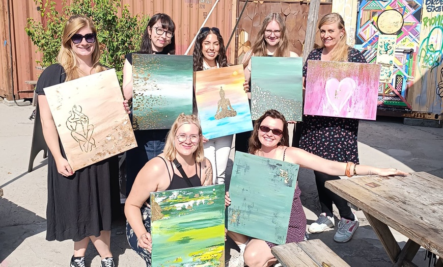 Image 2: Erschaffe dein eigenes abstraktes Kunstwerk: Malevent für 1-2 Personen