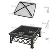 Image 9: Outsunny Square-Shaped Fire Pit Table with Optional Grill Shelf
