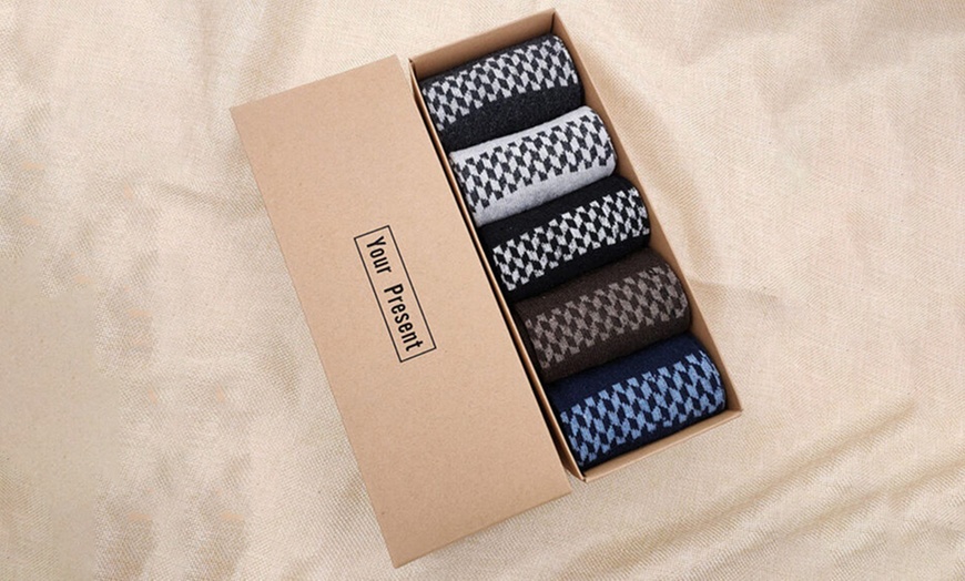 Image 7: Set of Five Pairs Wool Men's Socks 