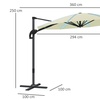 Image 4: Outsunny Cantilever Parasol with Solar or LED Lights