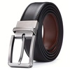 Image 1: Reversible Leather Belt for Men