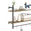 Image 2: HomCom Wall Shelf Unit with Four Hooks for Living Room, Entryway
