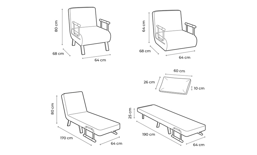 Image 7: InnovaGoods 4-in-1 omvormbare eenpersoonsslaapbank  