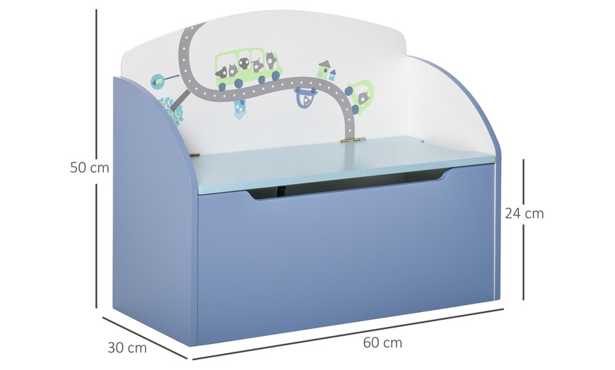 Image 8: HomCom Kids' Storage Bench