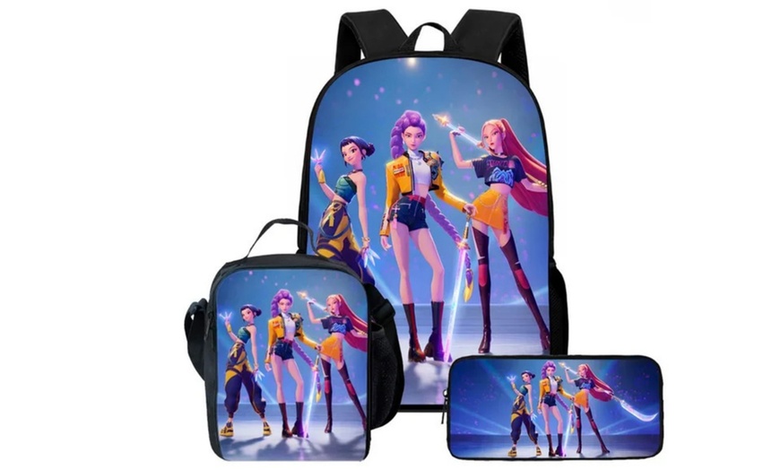 Image 2: KPop Demon Hunters Inspired Backpack Set 