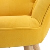 Image 6: Living And Home Tufted Button Linen Wing Back Armchair