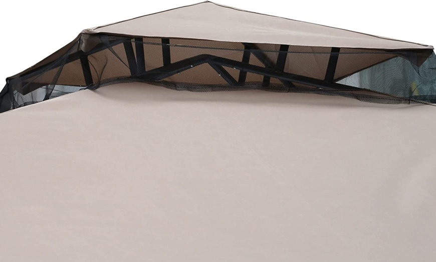 Image 6: Outsunny 3m x 3m Gazebo with Net Curtains, Stylish Metal Design