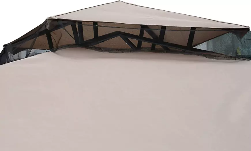 Image 6: Outsunny 3m x 3m Gazebo with Net Curtains, Stylish Metal Design