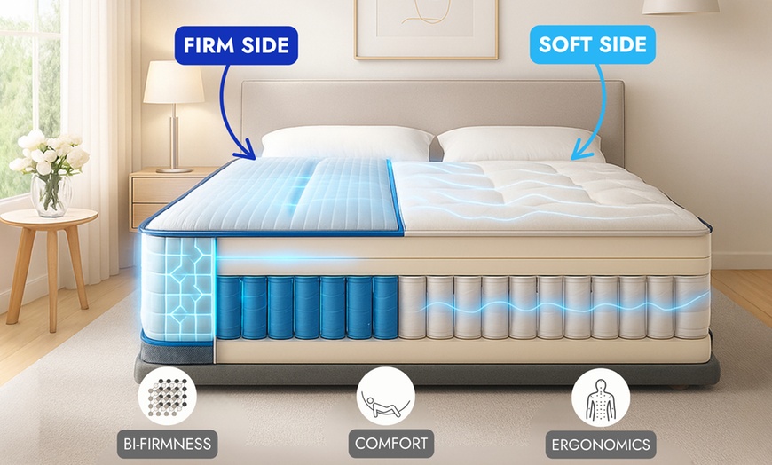 Image 3: Matelas Biconfort 2 zones de confort (souple et ferme), Sampur