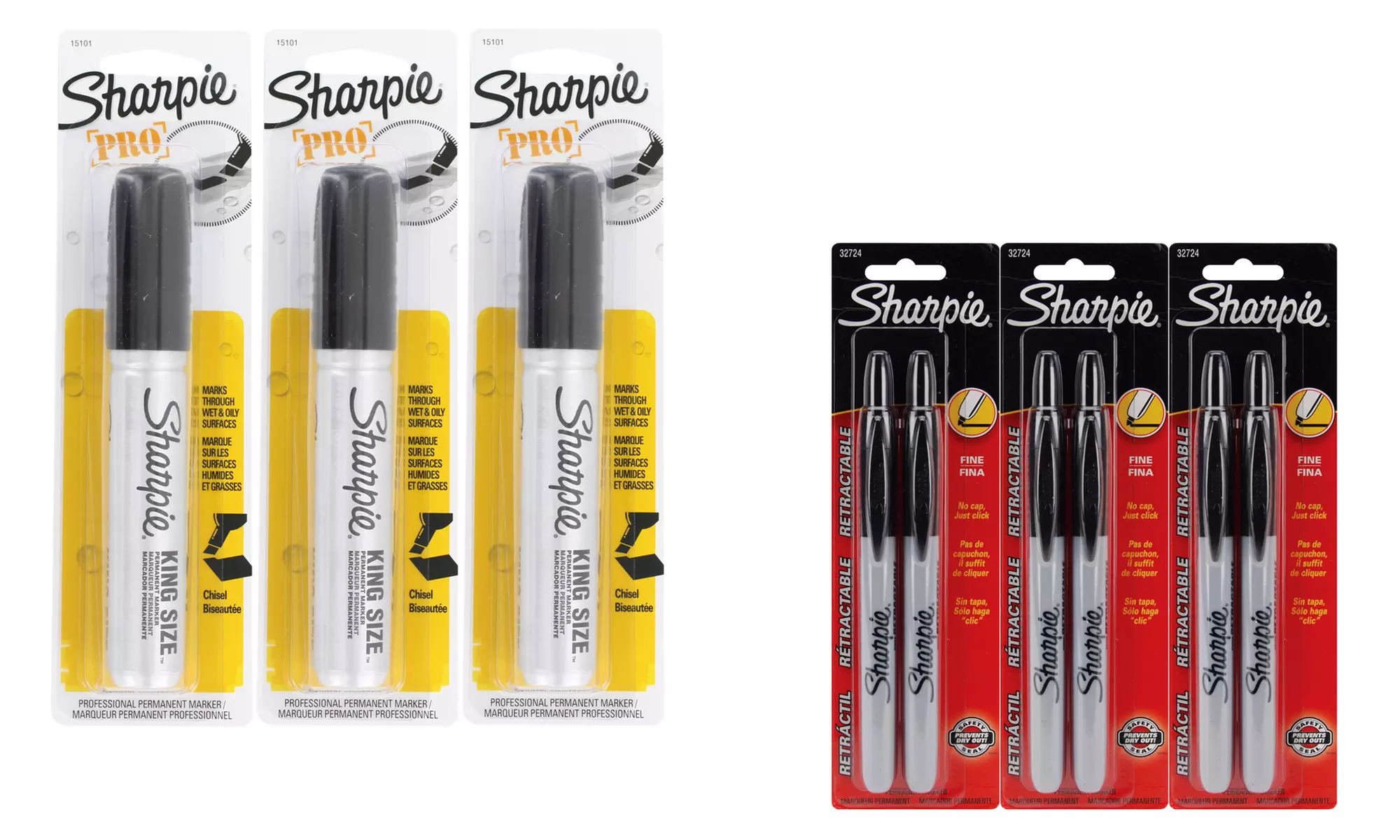 Sharpie Black Permanent Markers (3- or 6-Pack) - Primary Image