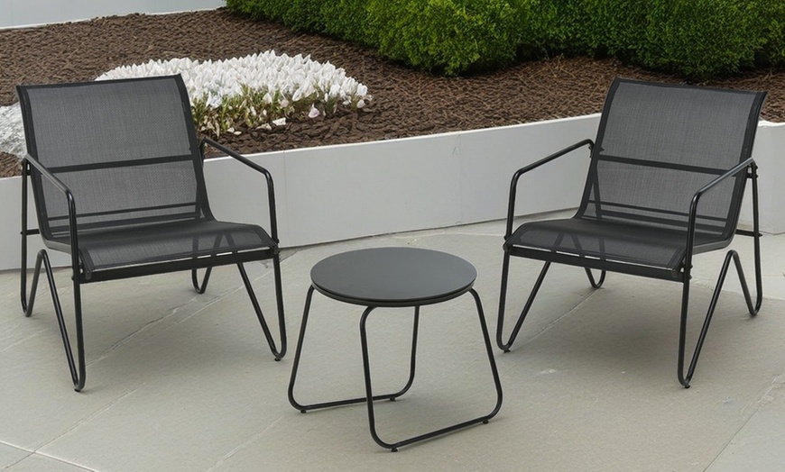 Image 7: Three-Piece Outdoor Bistro Garden Furniture Set