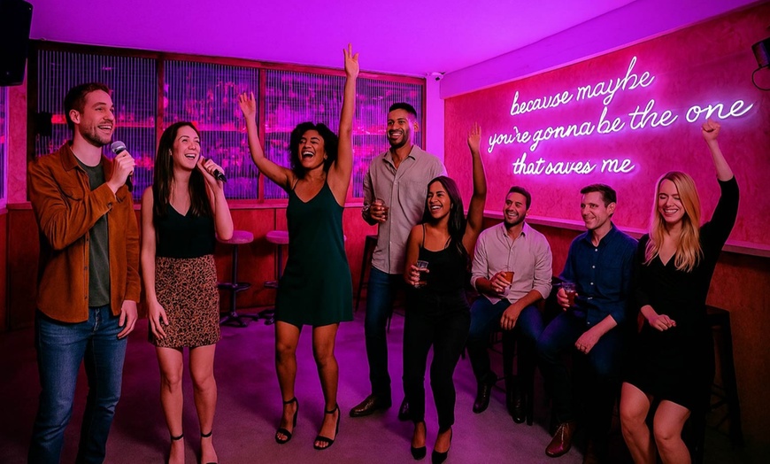 Image 1: Private Karaoke Booth for Up to 15 People + Cocktail Jug