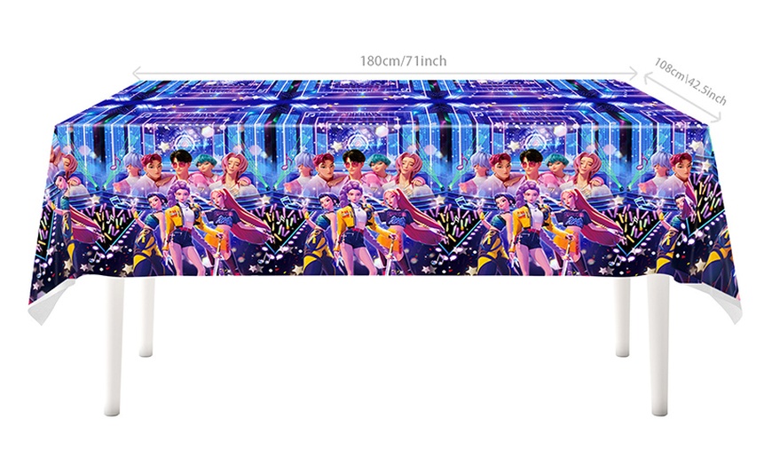 Image 3: 66-Piece K-Pop Inspired Disposable Tableware Set for Vibrant Parties