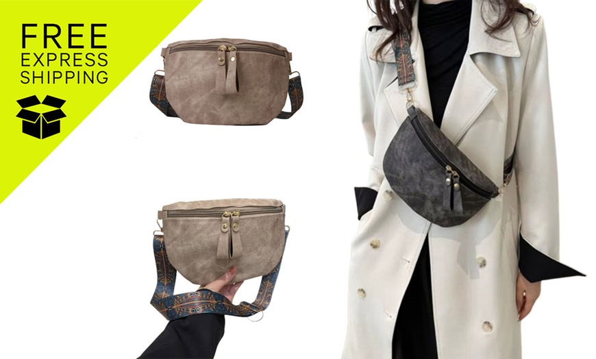 Image 1: PU Leather Satchel