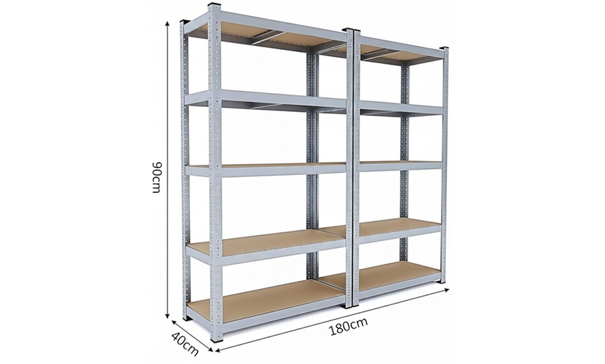 Image 10: Set di 2 scaffali in metallo con 5 ripiani