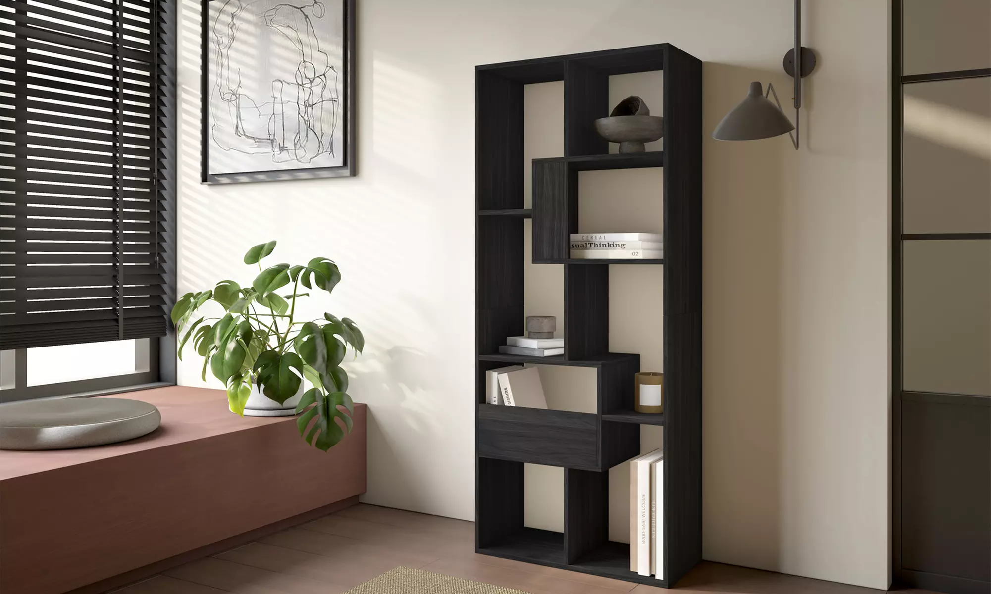 Estantería librería multiposición de diseño