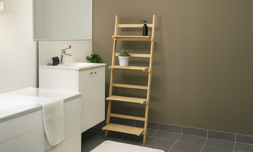 Image 2: Scaffale/libreria in legno con mensole pieghevoli 