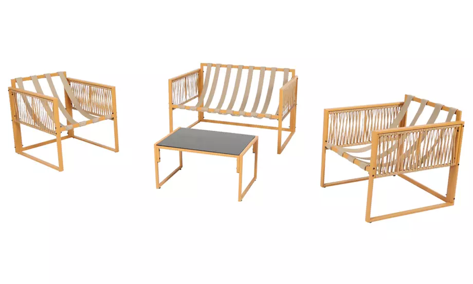 Salon de jardin Kocoon 4, 5 ou 8 places effet rotin, modèle "Forli"