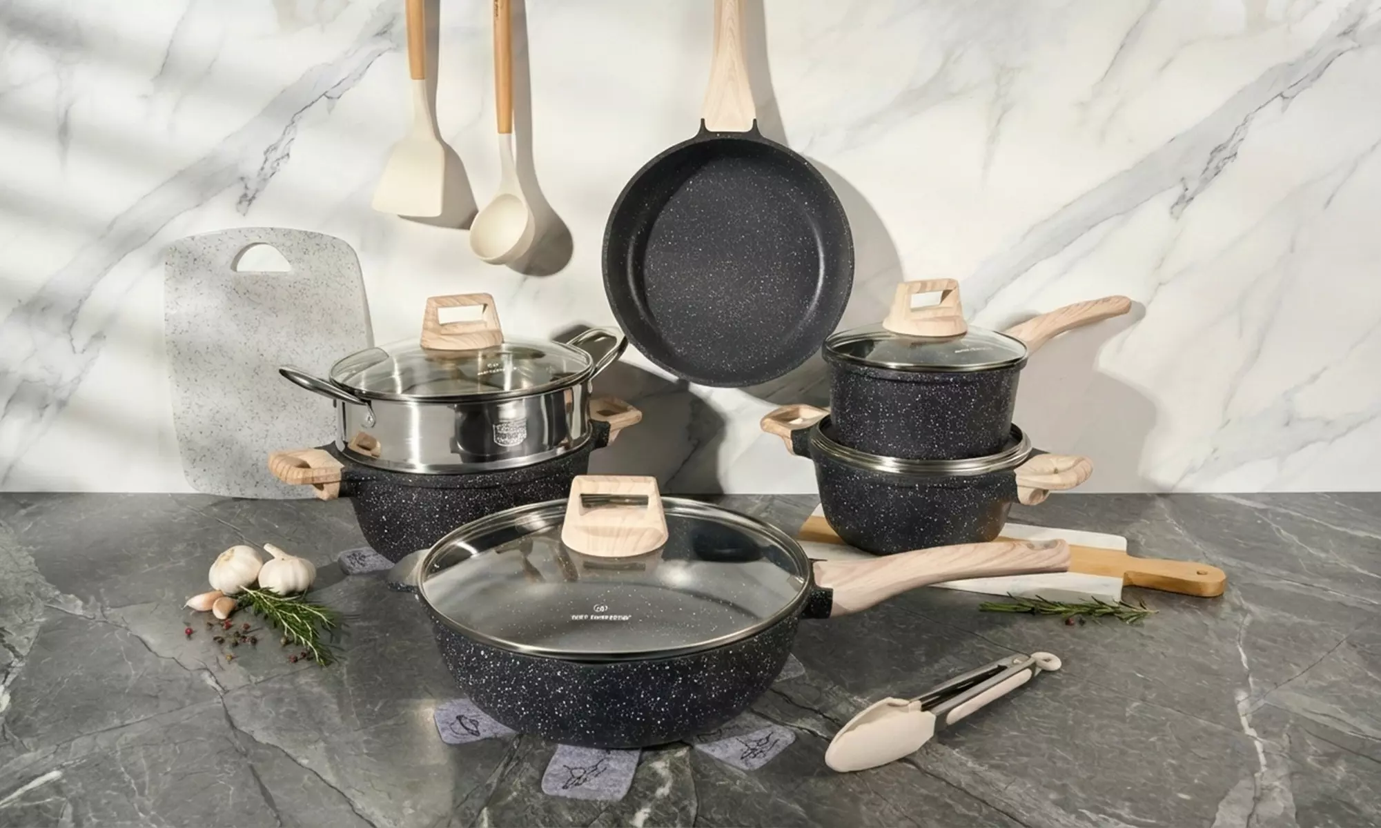 Batterie de cuisine 15 pièces en granit "Just perfecto"