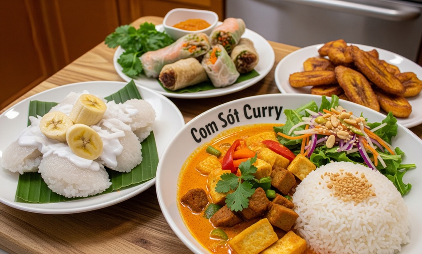 Image 1: Genuss pur: Veganes 4-Gänge Vietnam-Menü für 1-4 bei QB Vegan
