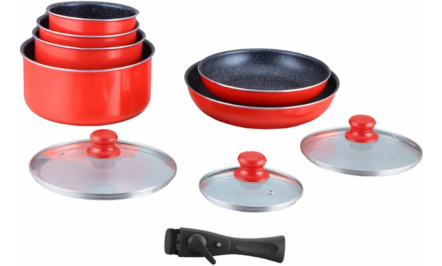 Image 8: Batería de cocina de 10 piezas con revestimiento efecto piedra