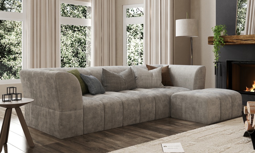 Image 1: Lena 3 Seater Fabric Sofa