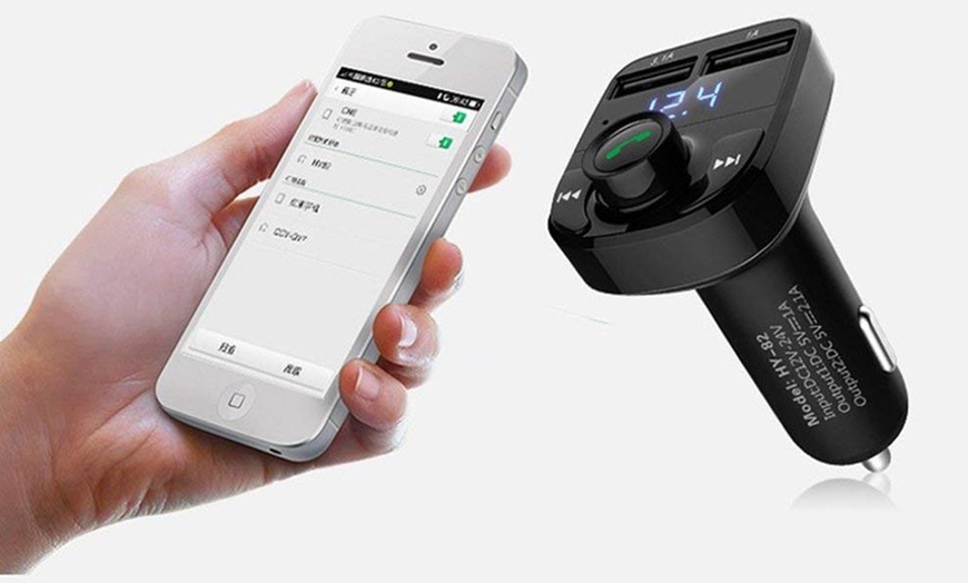Image 3: Bluetooth Car Kit FM Transmitter Wireless Radio Adapter USB Charger