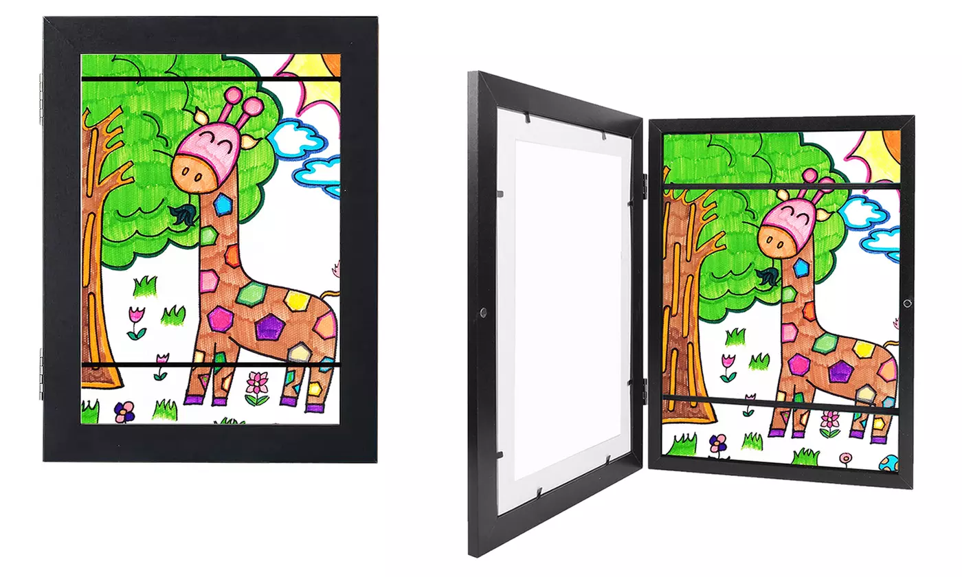 BabyLuv Kids Art Frame Front Opening Wooden Frame Artwork Display (2-Pack)
