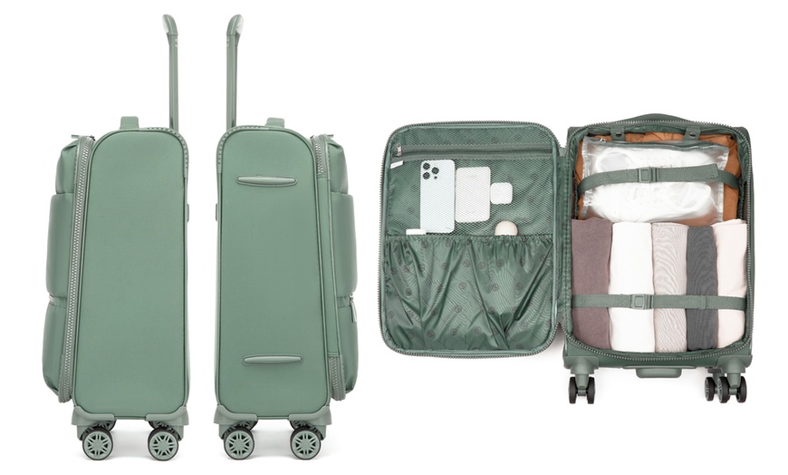 Image 8: Maleta blanda ligera de 20 pulgadas con neceser extraíble