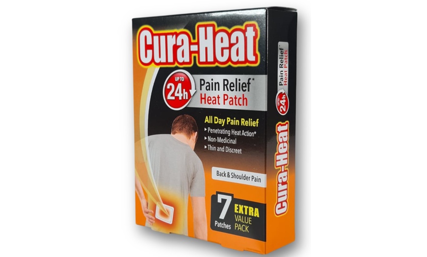 Image 1: Pack of Seven Cura-Heat Back and Shoulder Pain Relief Patches