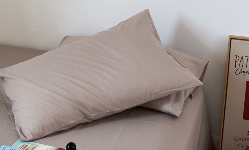 Image 28: Pure Cotton 2 Piece Pillowcase Set
