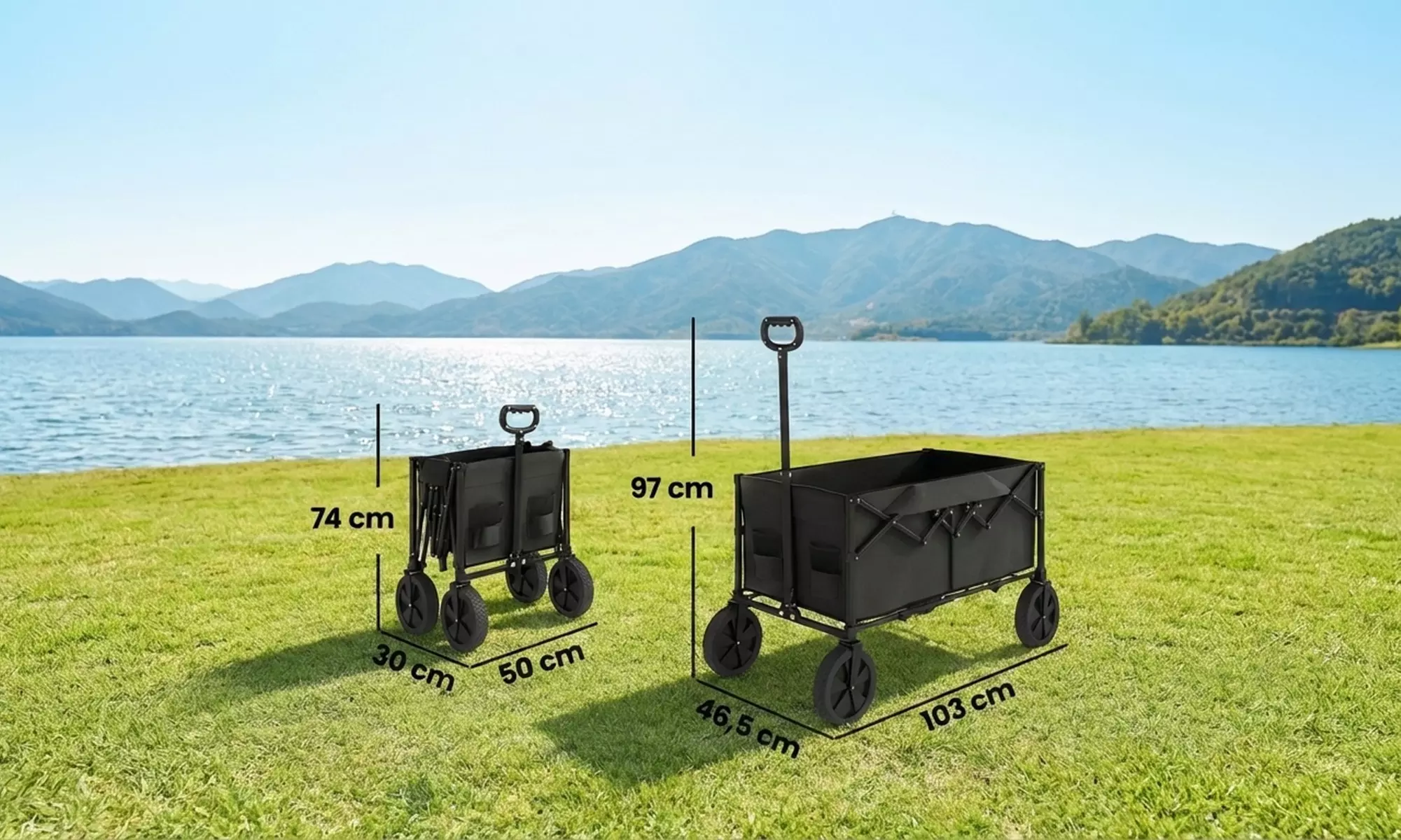 Outsunny Heavy-Duty Folding Wagon Cart
