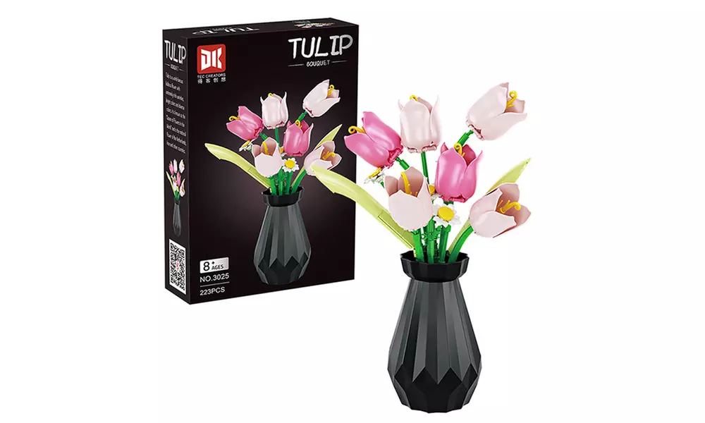 Tulip and Rose Building Block Sets, for Ages 8 and Up