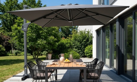Home Deluxe LED Sonnenschirm inkl. Schirmständer DIARO - 400 x 361 cm