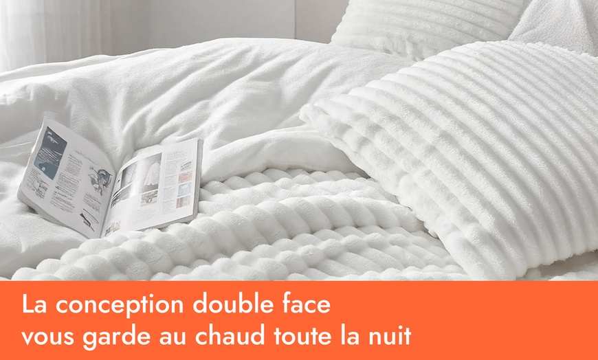 Image 4: Couette "Coton Club" 100% microfibre, finition velours côtelé, Sampur