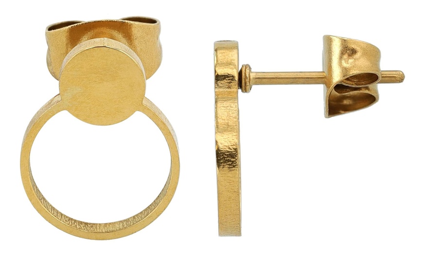 Image 35: Akzent Edelstahl-Ohrstecker für Damen