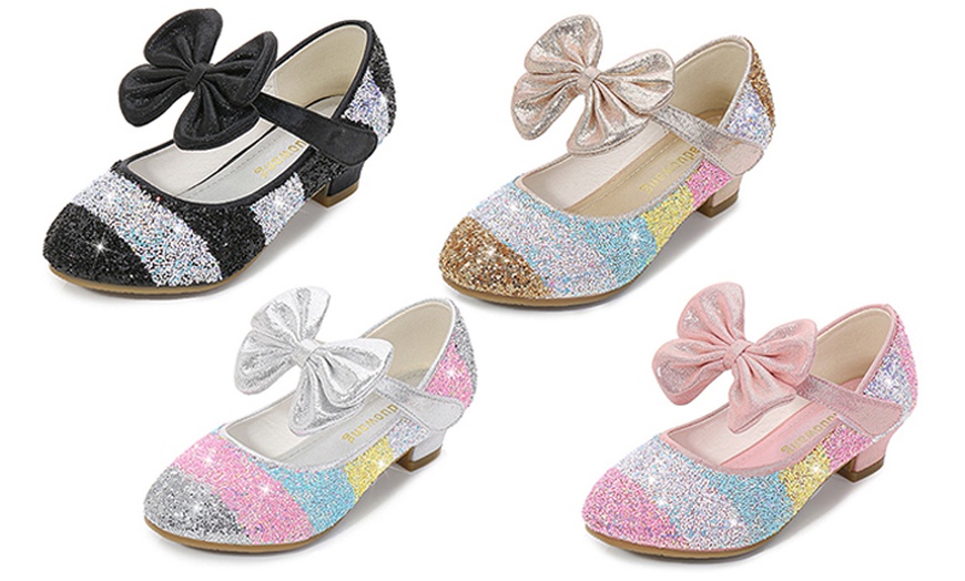 Image 1: Kids' Glitter Princess Party Shoes