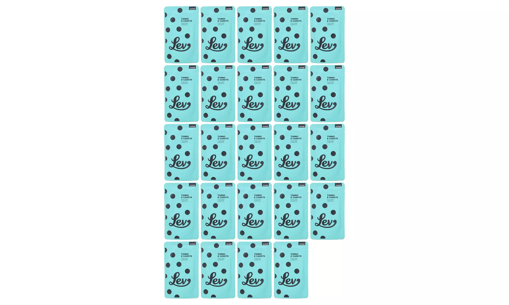 24 o 64 bustine di cibo umido per gatto sterilizzato Lev