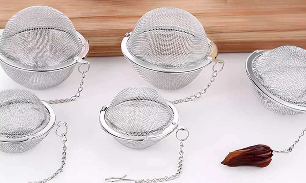 US 1-2 Pc Stainless Steel Mesh Tea Ball Strainer Diffuser Steeper Lock Filtering