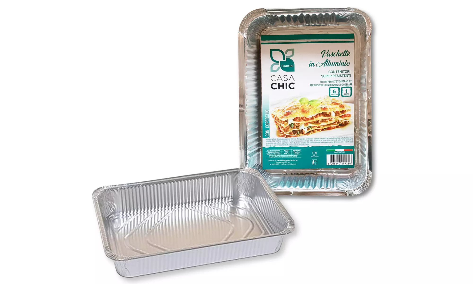 Fino a 192 contenitori in alluminio per alimenti