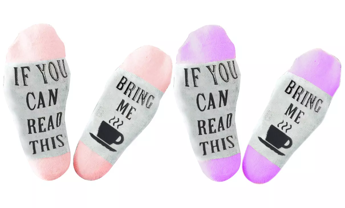 Damen-Socken „Bring Me Tea/Coffee“ aus Baumwollmischung in der Farbe nach Wahl, Gr. 37-42 - Second Medium