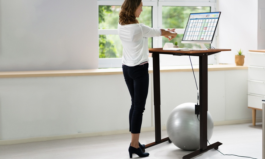 Image 2: Electric Stand-Up Height Adjustable Home Office Desk