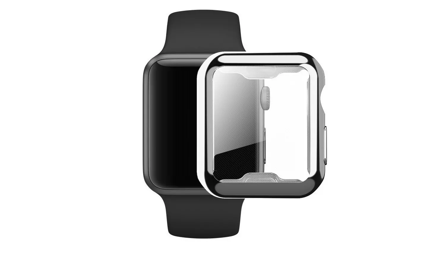 Chrome Full Cover Drop Resistant Bumper Screen Protector Case For Apple Watch