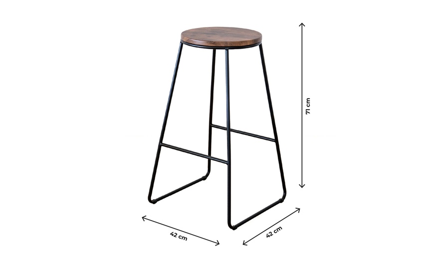 Image 3: Coppia di sgabelli in legno e metallo