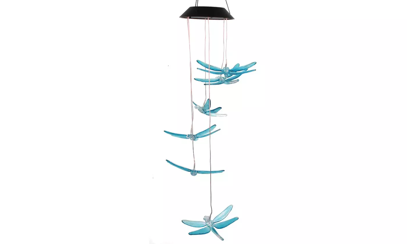 LED Changing Color Solar Hummingbird Wind Chime Waterproof Wind Chimes