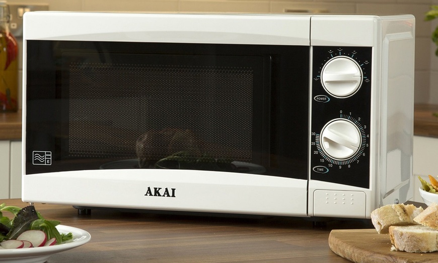 Image 1: Akai 800W Manual Microwave