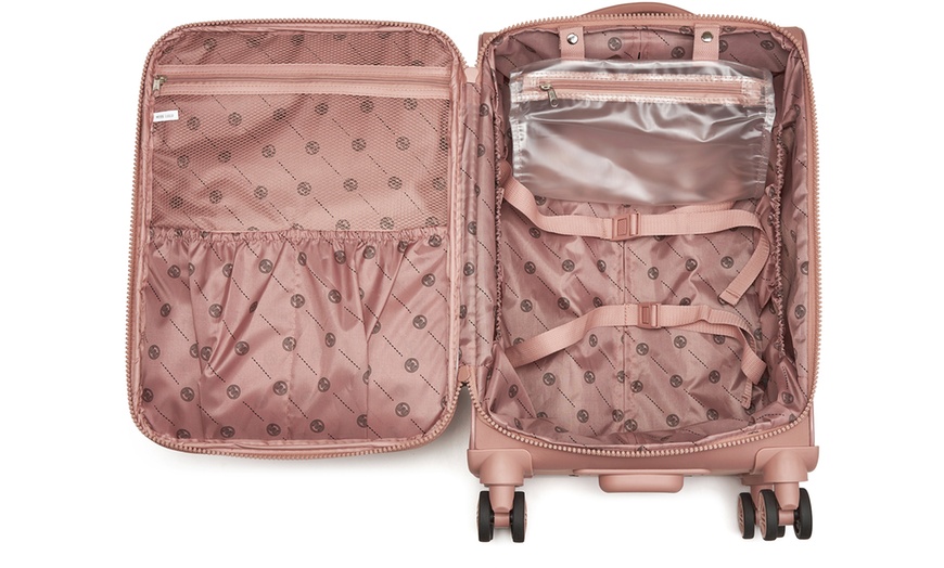 Image 27: Kono 20 inch Women's Lightweight Softshell Suitcase 32L Travel Case