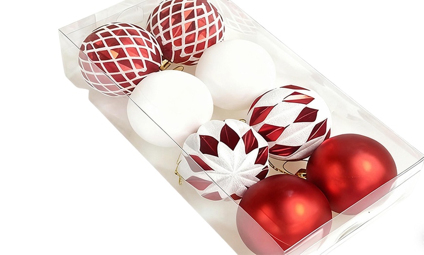Image 8: 8-Piece Mixed Christmas Ball Ornaments Set