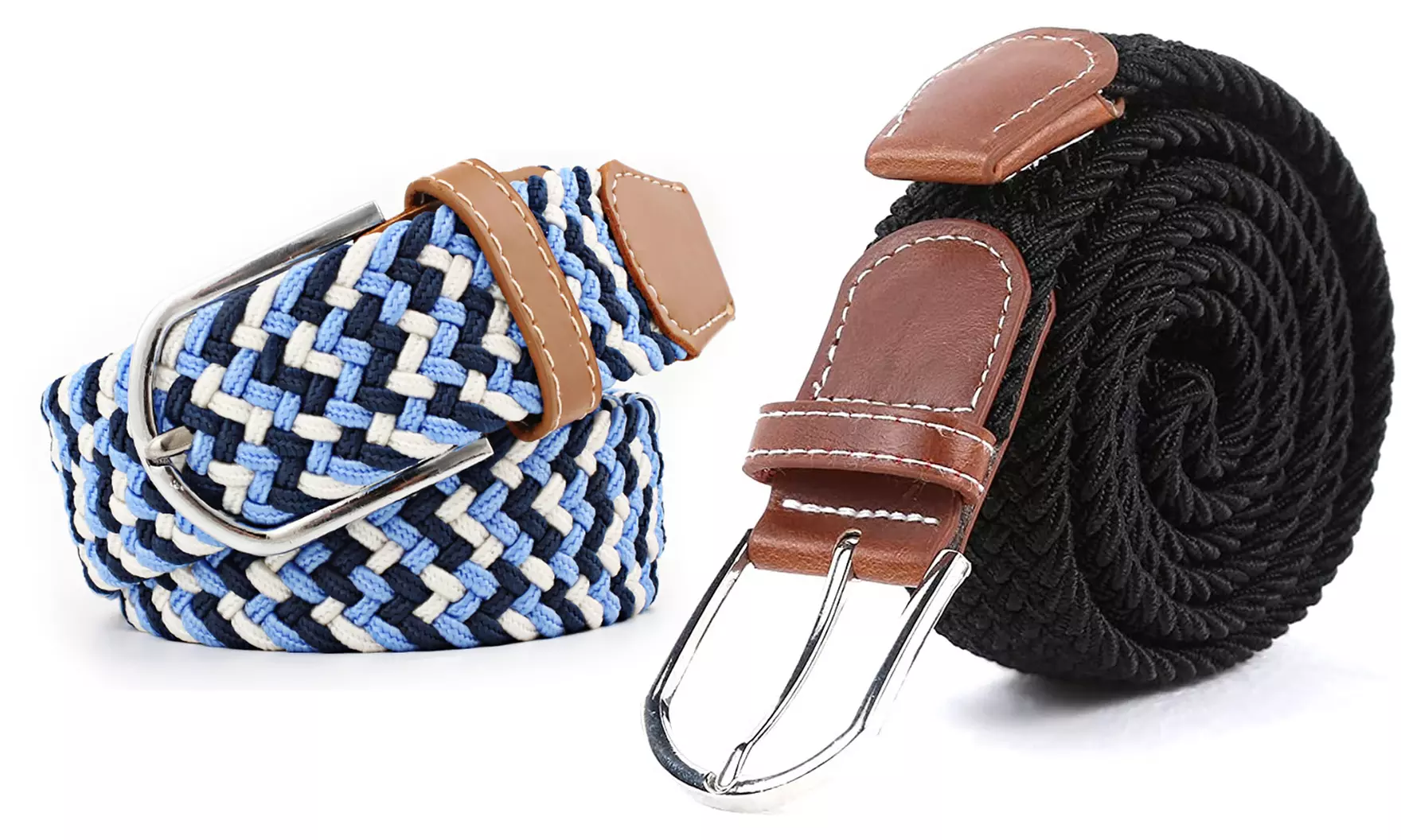 1x oder 2x geflochtener Unisex-Gürtel